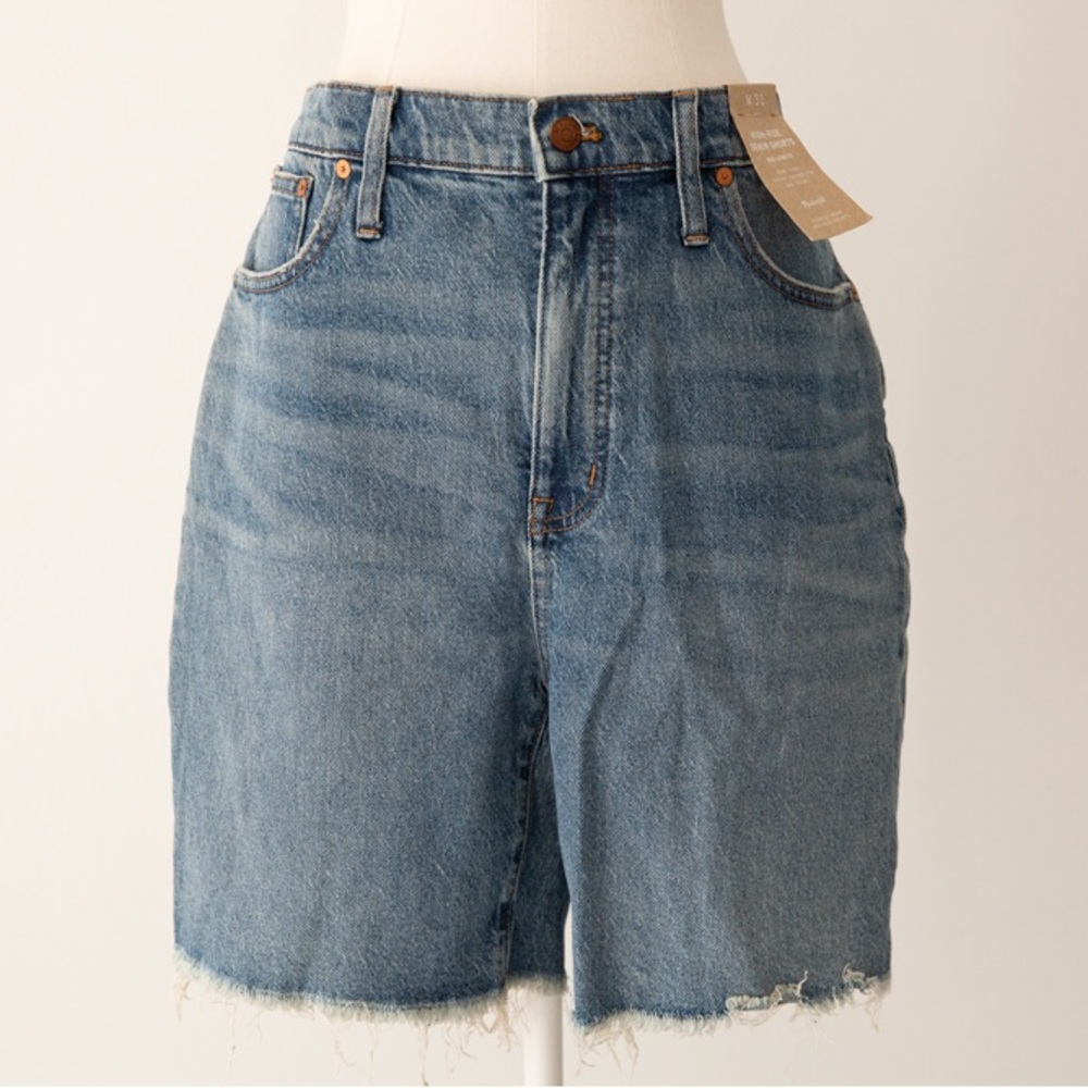 MADEWELL High-rise denim shorts (mid length) size 31 - Picture 3 of 11